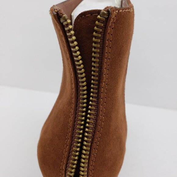 JustFab Grace Womens Size 10 Cognac Brown Booties - Picture 10 of 11